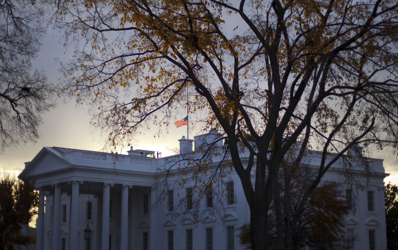 A flag flies at half-staff above the White House on November 22. President Barack Obama said the anniversary is a day to honor Kennedy's memory and "celebrate his enduring imprint on American history."