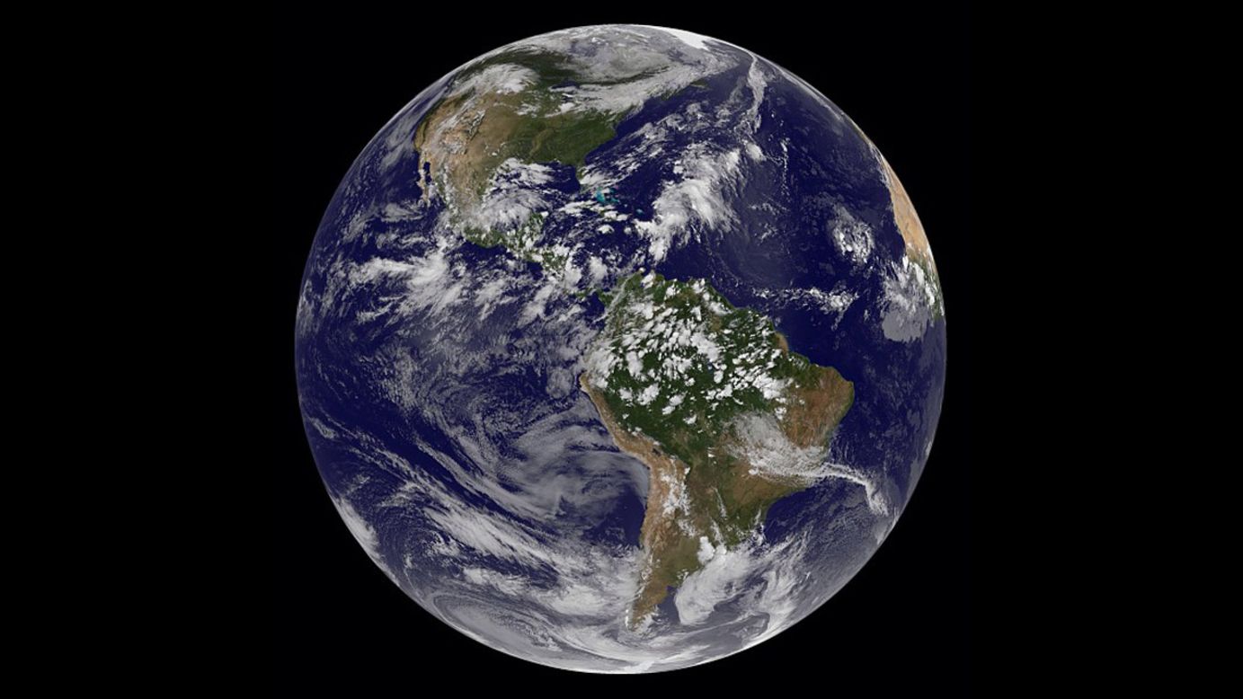 Earth on September 7, as seen by the Geostationary Operational Environmental Satellites, which looks out for atmospheric "triggers" for severe weather conditions such as flash floods and hurricanes.