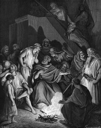 Luego de que Jesús fue arrestado, Pedro negó haberlo conocido tres veces, como se muestra en este grabado inspirado en la obra original creación de Gustave Dore. 