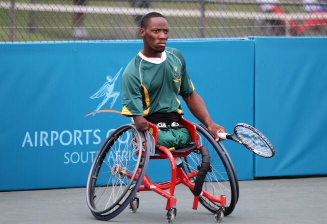 Sithole lost both of his legs and most of his right arm when he fell under a train at the age of 12. He began playing wheelchair tennis only seven years ago. 