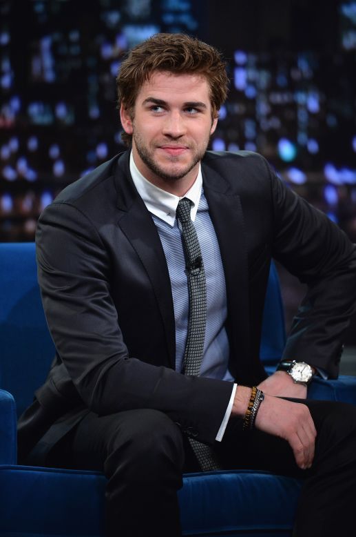 "Hunger Games: Catching Fire" star Liam Hemsworth looks bemused on "Late Night with Jimmy Fallon" November 21. 