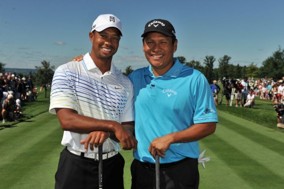 Notah Begay welcomed Tiger Woods to the 2012 edition of his charity golf tournament.