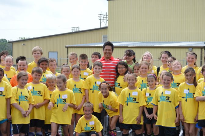 Begay welcomes a group of children who were participating in his health and wellbeing program. 