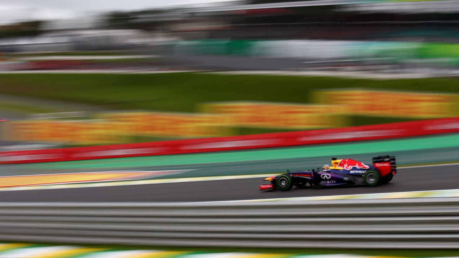 Despite wet conditions, Sebastian Vettel easily finished fastest in qualifying for the Brazilian Grand Prix.  