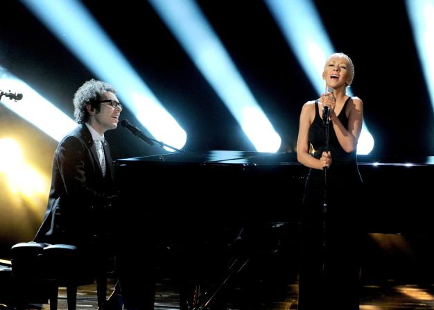 Ian Axel of A Great Big World and Christina Aguilera perform "Say Something."