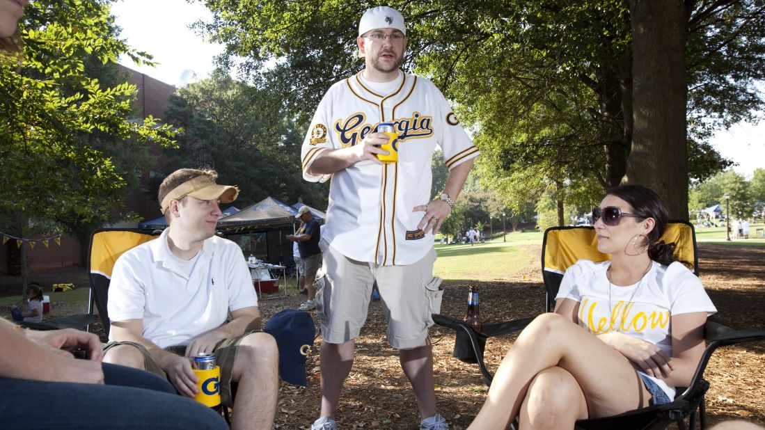 The tailgating atmosphere at Georgia Tech home games is more upscale luncheon than rowdy parking lot free-for-all.