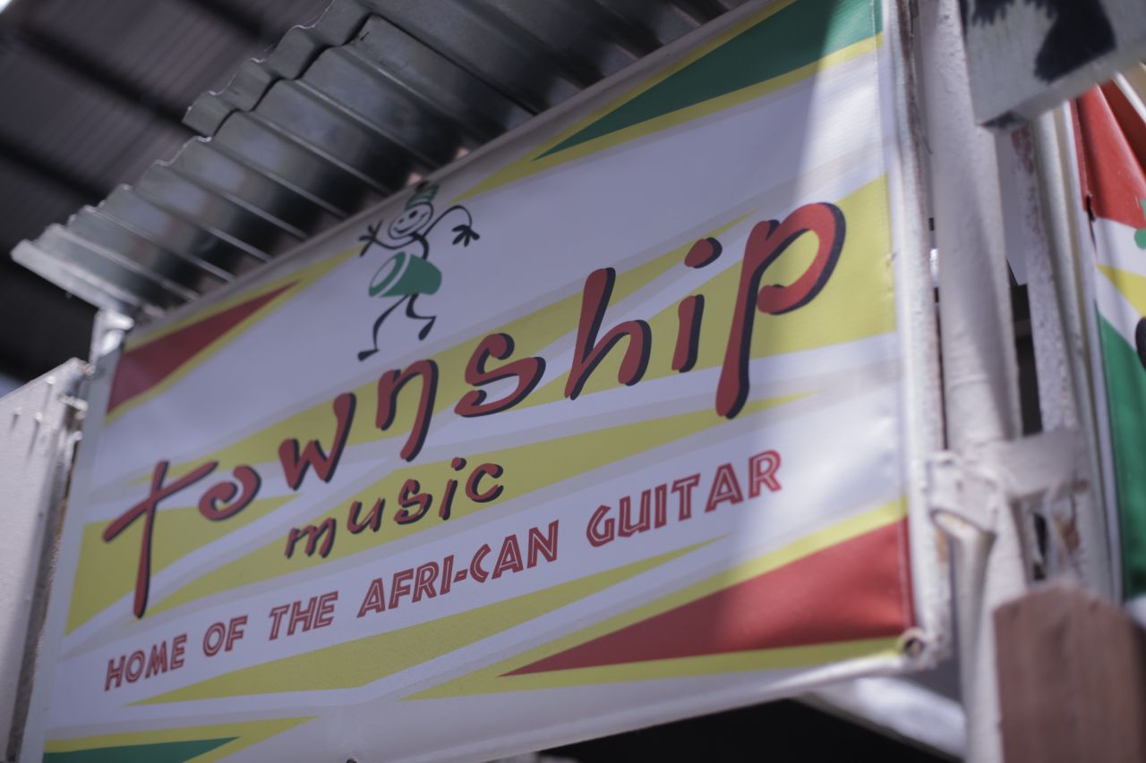 "When we were kids we couldn't afford to buy a guitar so we used to make our own guitars, with a can used as an acoustic kind of body -- but these are just purely electric," adds Ngwenya.