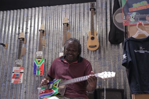A South African company is repurposing oil cans to create fully-functional electric guitars.