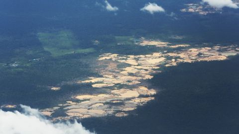 Informal gold mining in the Madre de Dios region of Peru causes extensive and accelerating deforestation.