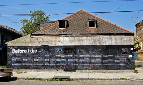 Candy Chang created the first "Before I Die" wall in 2011 on the side of an abandoned building in New Orleans. It disappeared a few months later when a developer bought the structure. Since then, more than 400 walls have sprung up in 60 countries, from Afghanistan to Chile. Check out some of the hopes and dreams being shared on walls around the globe: 