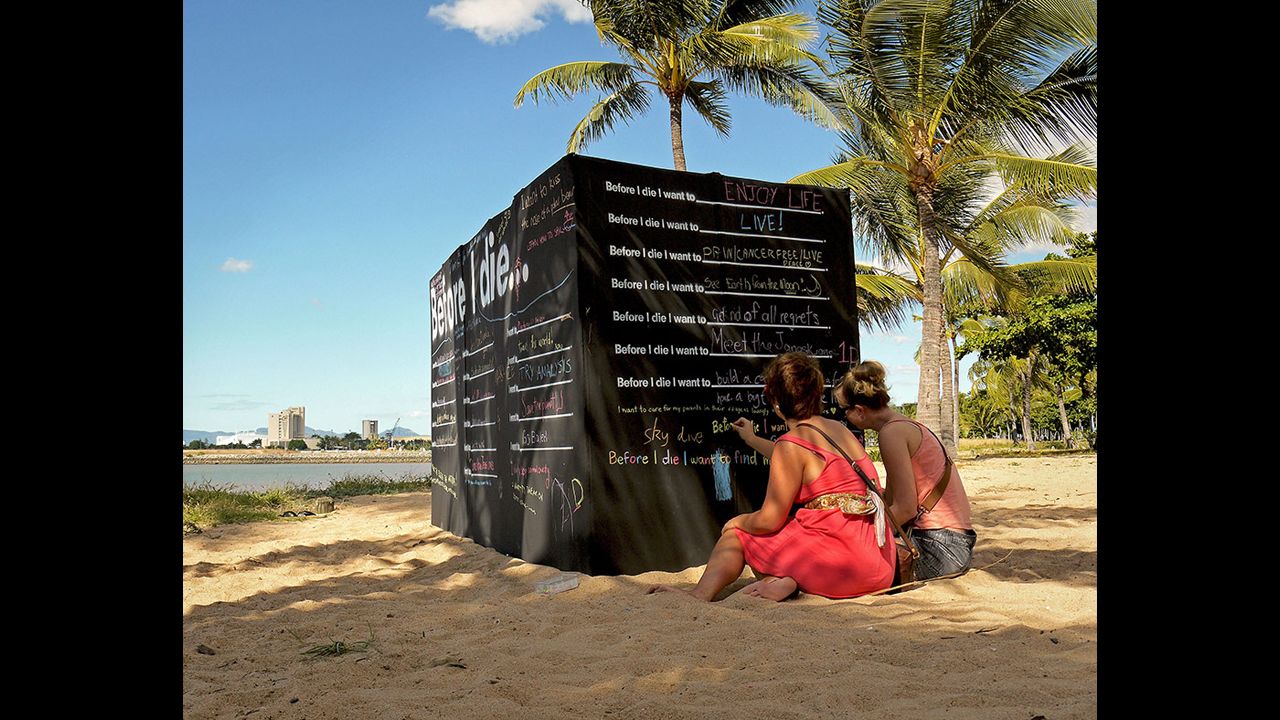 Meditations on well-being on a wall in Townsville, Australia.