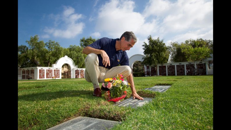 CNN Hero Richard Nares visits the grave of his son, Emilio, in Oceanside, California. After Emilio died of leukemia in 2000, Nares started a program <a href="index.php?page=&url=http%3A%2F%2Fwww.cnn.com%2F2013%2F05%2F02%2Fhealth%2Fcnnheroes-nares-cancer-rides%2Findex.html">to provide transportation</a> for low-income families and their children battling cancer.