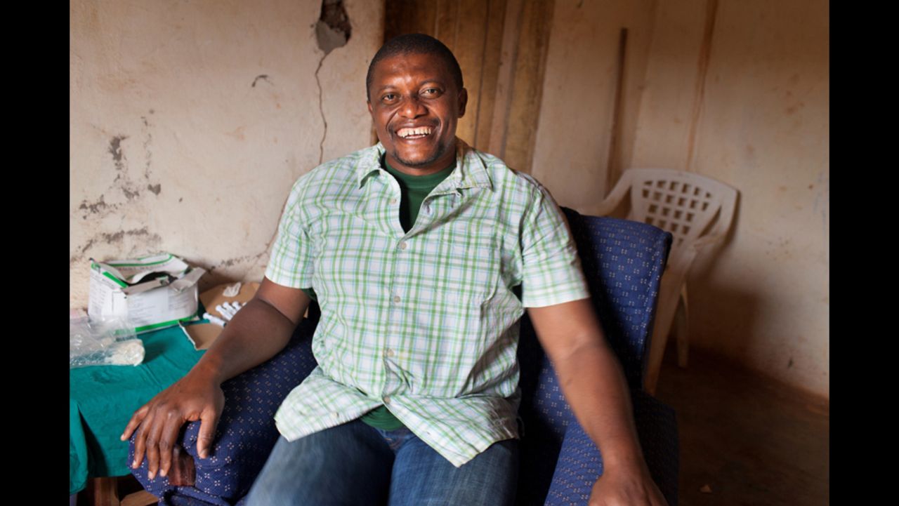 "To make people laugh, to reduce the pain, that's why I'm doing this," said Bwelle, who spent much of his youth escorting his father to overcrowded clinics and hospitals that weren't equipped to help him.