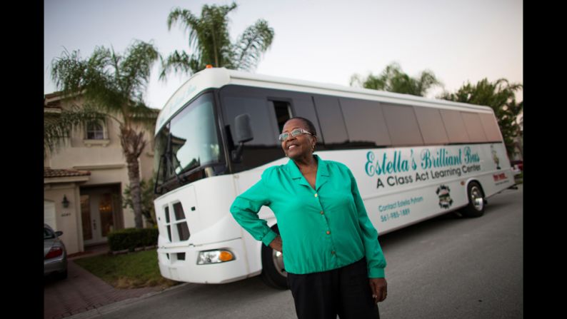 CNN Hero Estella Pyfrom <a href="index.php?page=&url=http%3A%2F%2Fwww.cnn.com%2F2013%2F04%2F04%2Fus%2Fcnnheroes-pyfrom-brilliant-bus%2Findex.html">used her life savings</a> to create "Estella's Brilliant Bus," a mobile computer lab that provides tutoring for thousands of low-income students in Palm Beach County, Florida.
