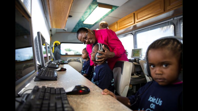 Pyfrom and her volunteers hold regular classes and tutoring sessions about four days a week. They offer lessons in computer and Internet basics as well as reading, math or science classes that supplement what children are learning in school.