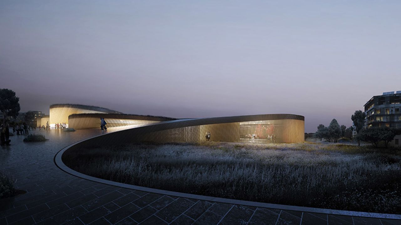 Este plano ganó el concurso internacional de diseño para el nuevo Museo del Cuerpo Humano en Montpellier, Francia. Dentro de su forma curvilínea, se estudiará el cuerpo humanodesde el punto de vista artístico, científico y social.