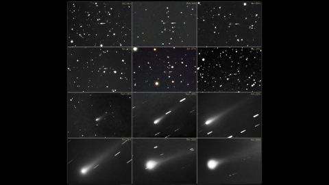 A series of photos shows how Comet ISON changed its appearance as it approached the sun.