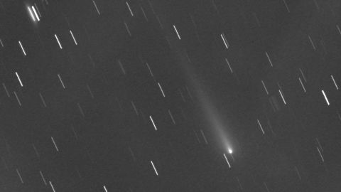 Despite the very bright full moon on October 20, Comet ISON was showing a long tail. 