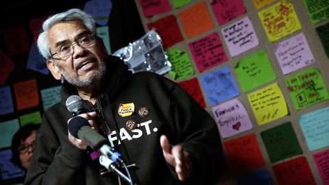 Eliseo Medina, who is fasting, says he has "a hunger for an end to a system that creates such misery."