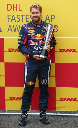 Vettel's speed in 2013 saw him pick up the DHL Fastest Lap Award. The Red Bull racer set the fastest lap during the races seven times during the season -- and for the German every record counts.