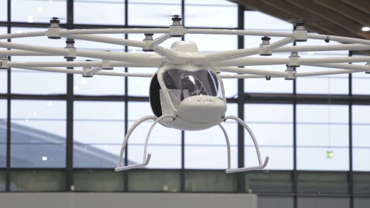 The Volocopter, one of the world's first electric helicopters, features 18 rotors on a 10-meter-wide carbon frame. The eco-friendly flying machine has been €4 million ($5.4 million) and two years in the making.