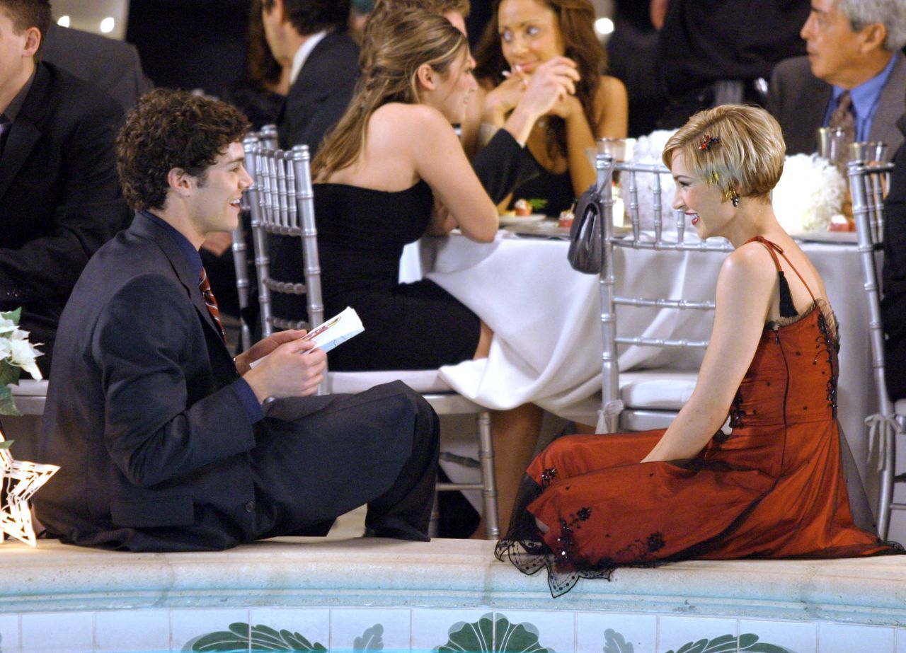 Although Seth Cohen (Adam Brody) started out on "The O.C." as a lonely teen, he eventually had two woman pursuing him at the same time. During the show's first Thanksgiving episode though, both realized that he was two-timing them leading to two women wanting his corpse on the dining room table, rather than the body of a dead turkey. Here Cohen is seen with Anna Stern (Samaire Armstrong).