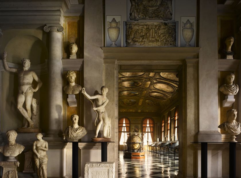 <em>Biblioteca Marciana, Venice, Italy</em><br /><br /><strong>Will Pryc</strong>e: "It's an extraordinary piece of design, a statement of confidence by the Venetian Republic. It lies at the center of Jacopo Sansovino's scheme to re-design St Mark's square, though the building was completed after his death. The vestibule houses the Grimani collection of classical sculpture under a ceiling by Titian. While the original lecterns have gone, the superb interior design of the library gives us a sense of the richness of Venetian cultural life in this period."