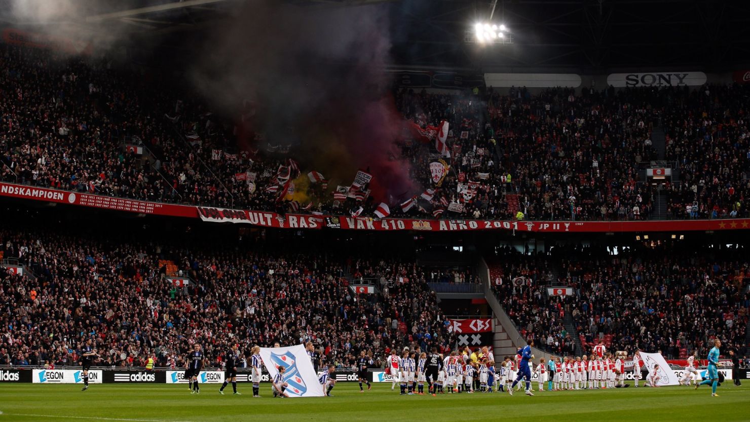 A picture taken earlier this year of the Amsterdam Arena, where the fan fell on Tuesday.