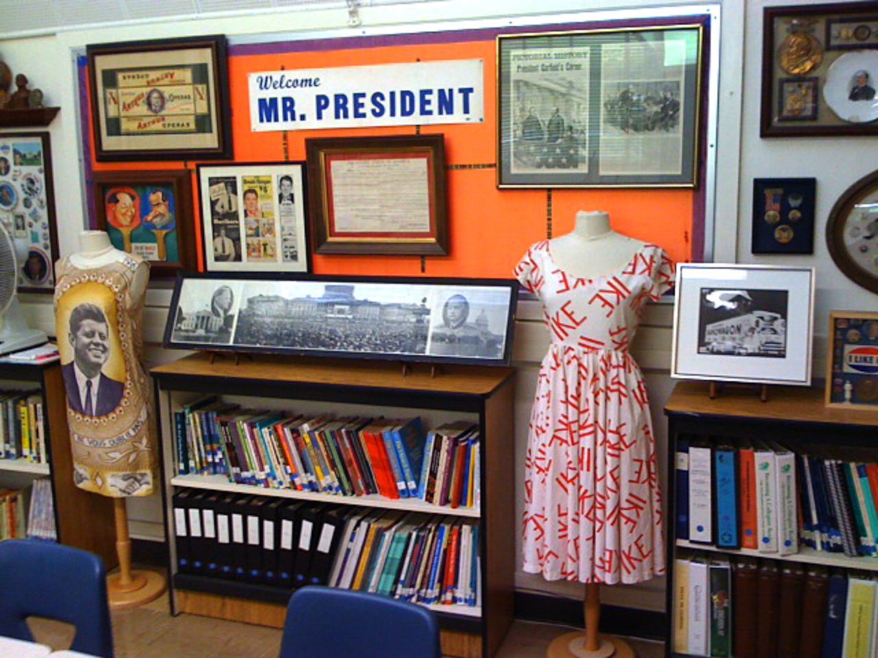 At Clairemont High School, the Museum of the American Presidency now has more than 40,000 items representing all 44 presidents. Part of the collection is on display in the school's library annex.