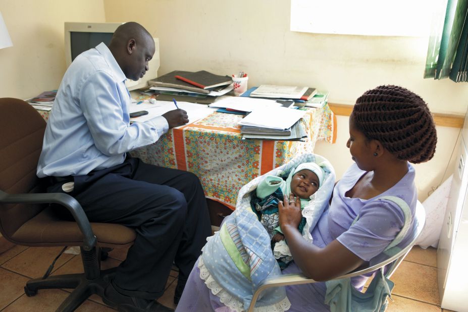 Like many mothers who are living with HIV, Judith Kata brings her daughter to the hospice for testing to ensure that she was born free of the virus.