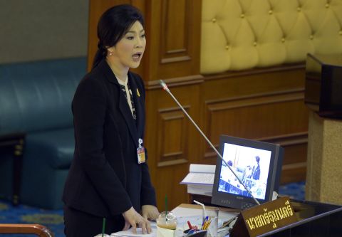 Thailand's Prime Minister Yingluck Shinawatra appealed for an end to 'mob rule' on November 26 as she prepared to face a no-confidence debate in parliament.