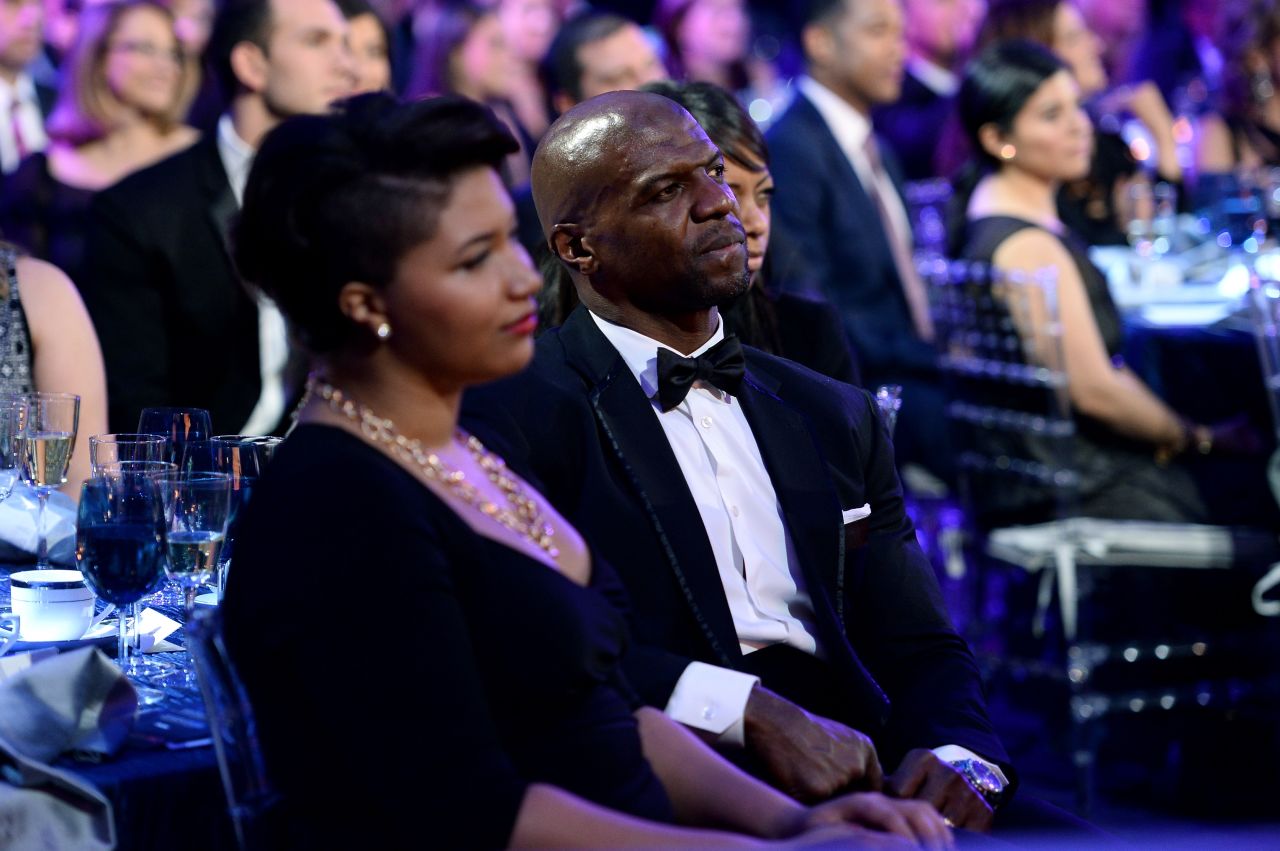 Actor Terry Crews watches the show.