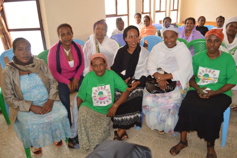 Yekokeb Berhan volunteers look after vulnerable children. Volunteer Leyela Ayele, pictured on the far left, has fostered six children from a family in which the father was sick and the mother has died.