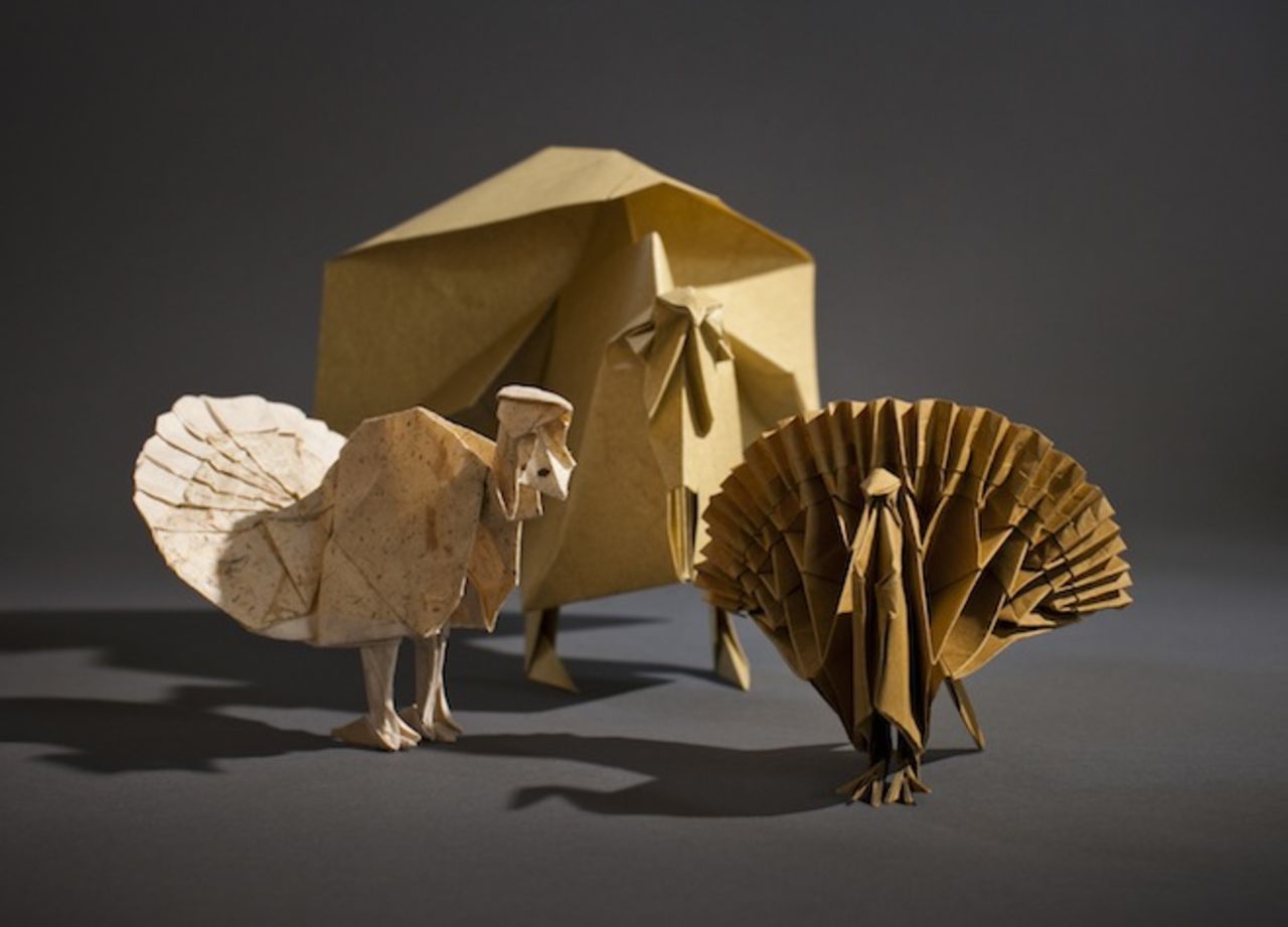 This selection of paper birds was made with both pre-existing and original origami designs. 