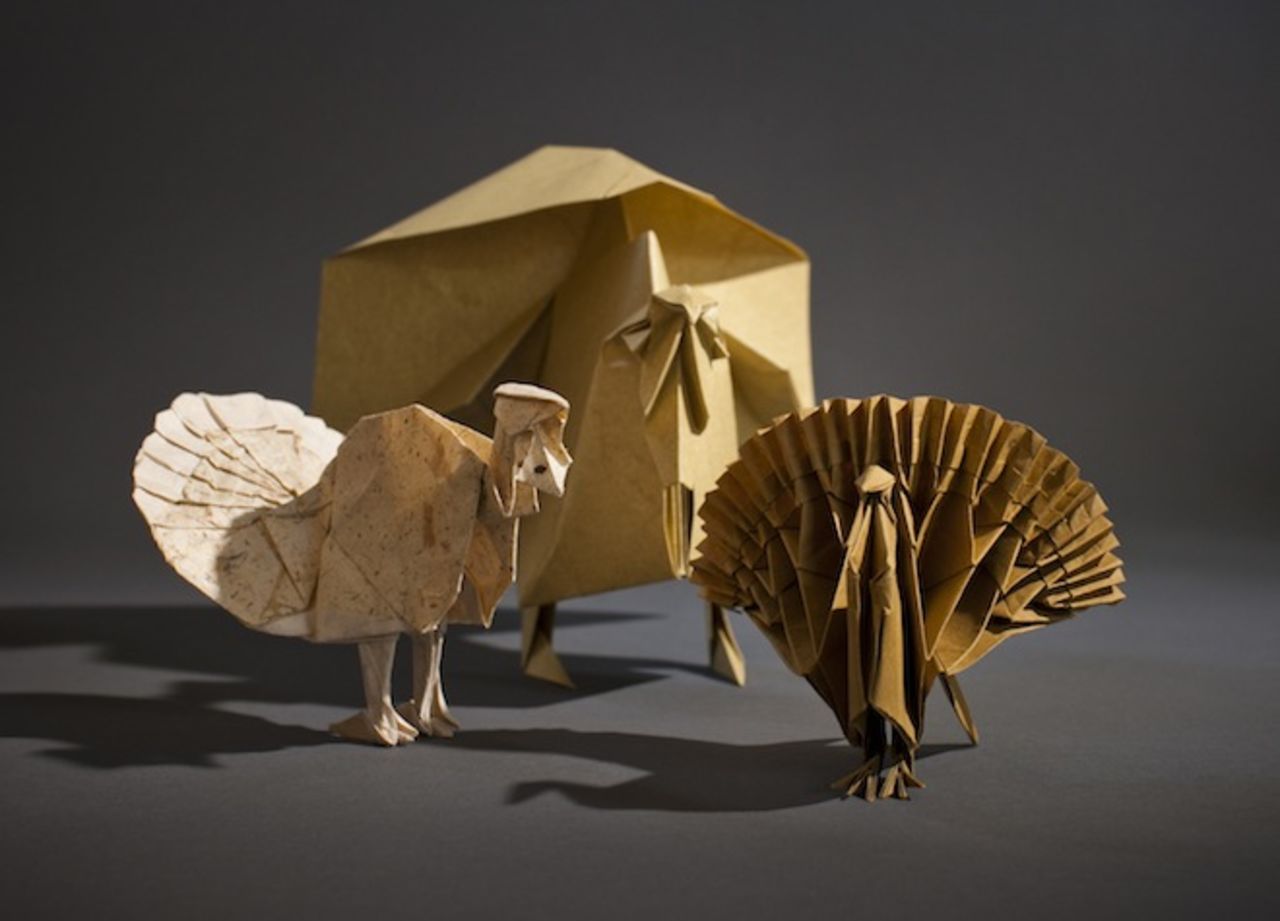 This selection of paper birds was made with both pre-existing and original origami designs.