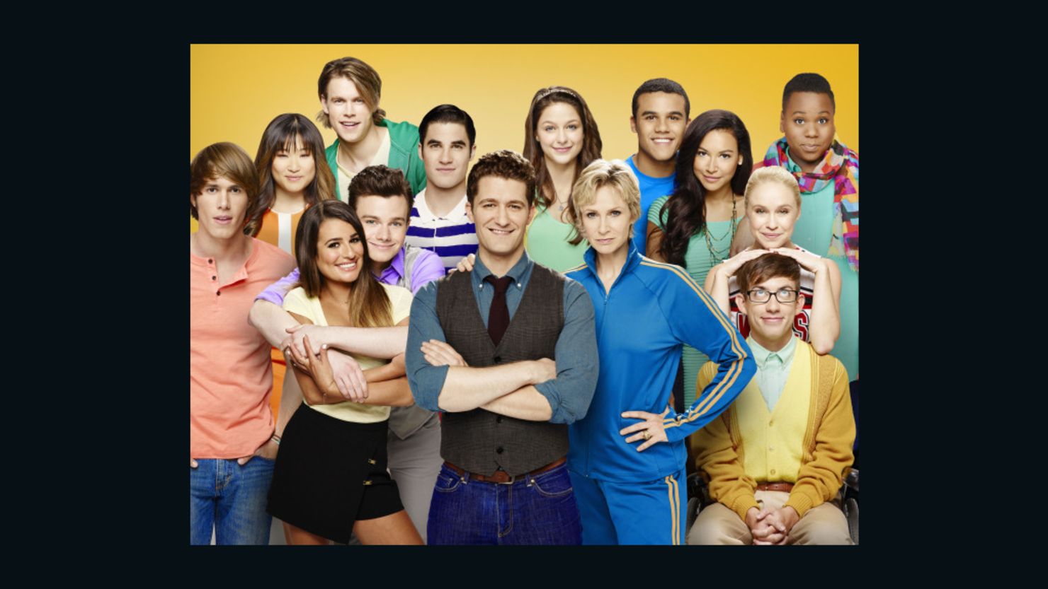 The cast of "Glee" in season 5.  