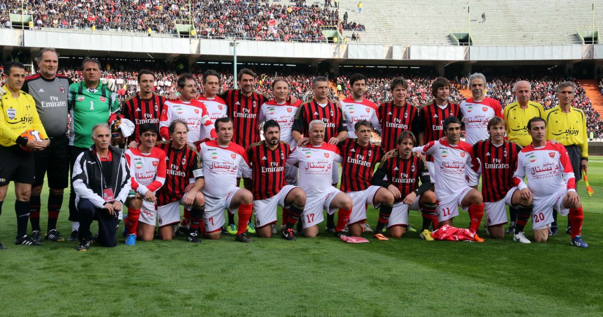 The Milan Glorie team took on a side made up of former Persepolis FC players in the fundraiser, which also celebrated the career of former Iran captain Mehdi Mahdavikia.