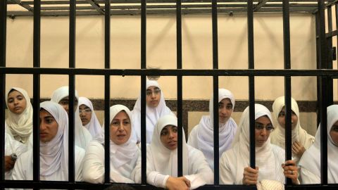 Supporters of ousted President Mohammed Morsi in a courtroom in Alexandria, Egypt, Wednesday, November 27.