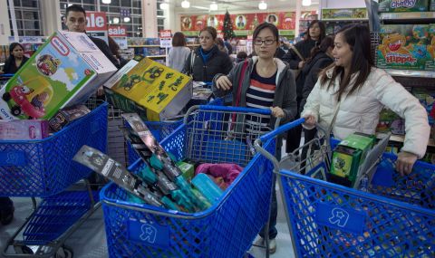 Shoppers hunt for bargains November 28 at Toys R Us in Fairfax, Virginia. 