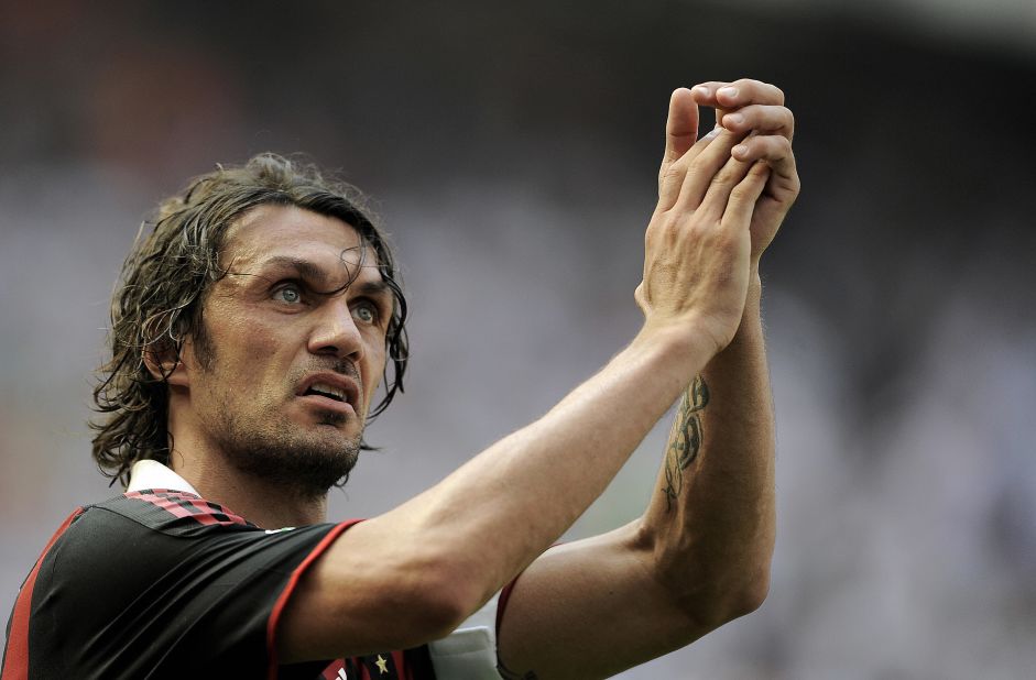 AC Milan stalwart Paolo Maldini is another player who spent his entire career at the top level. The rock-solid defender retired aged 40 in 2009 after 24 years with the Rossoneri.