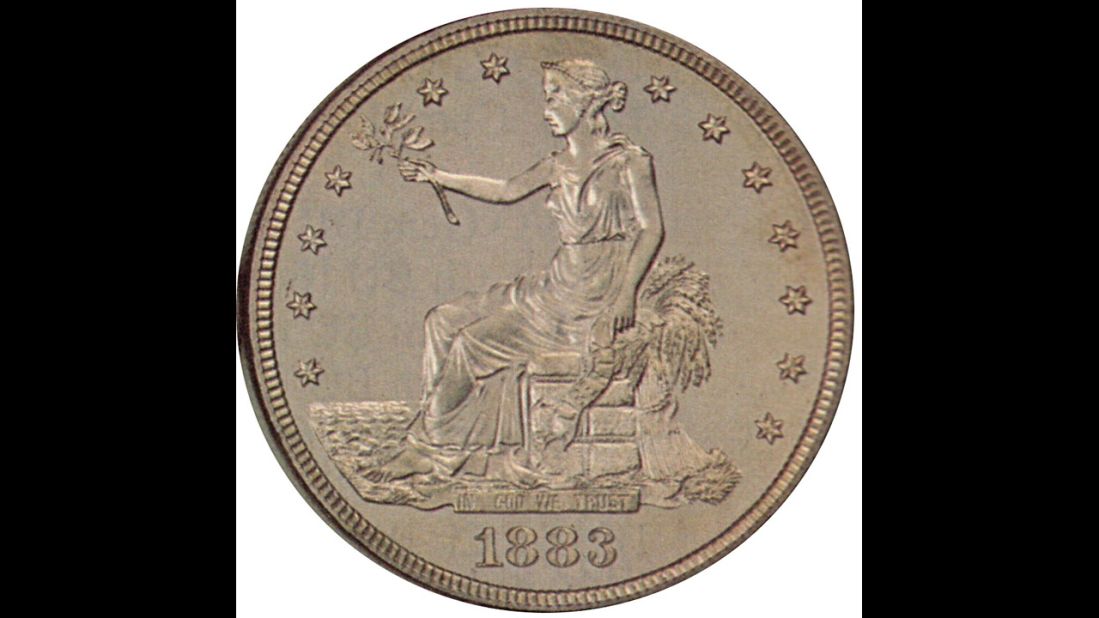 The "Trade" dollar was intended for trade in the East to compete with the European dollar, but was devalued when the world price of silver dropped, according to the U.S. Mint.