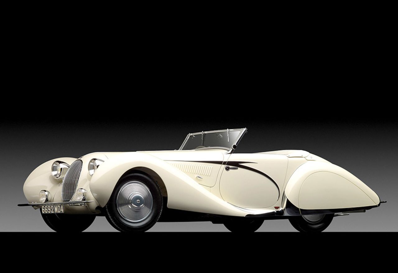 This 1938 Talbot-Lago T150-C SS, with its body by the firm of Figoni et Falaschi, is considered a masterpiece of French Art Deco design. It sold for nearly $7.2 million at the aptly-named  "Art of the Automobile" auction. 