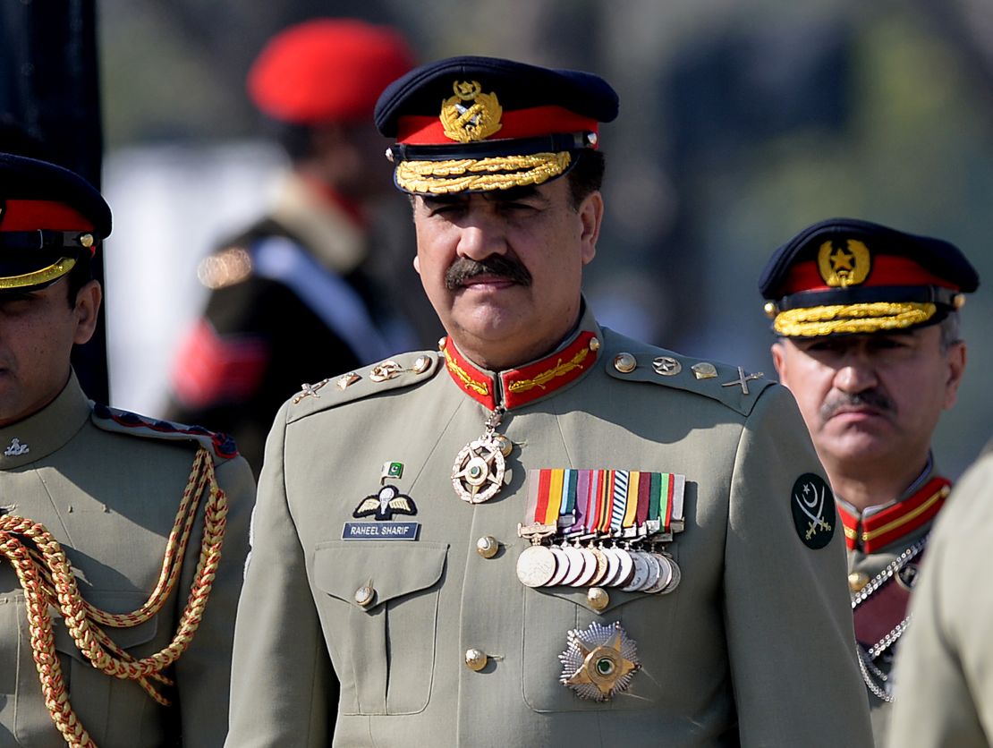 Pakistan's former army chief General Raheel Sharif seen in Rawalpindi on November 29, 2013.