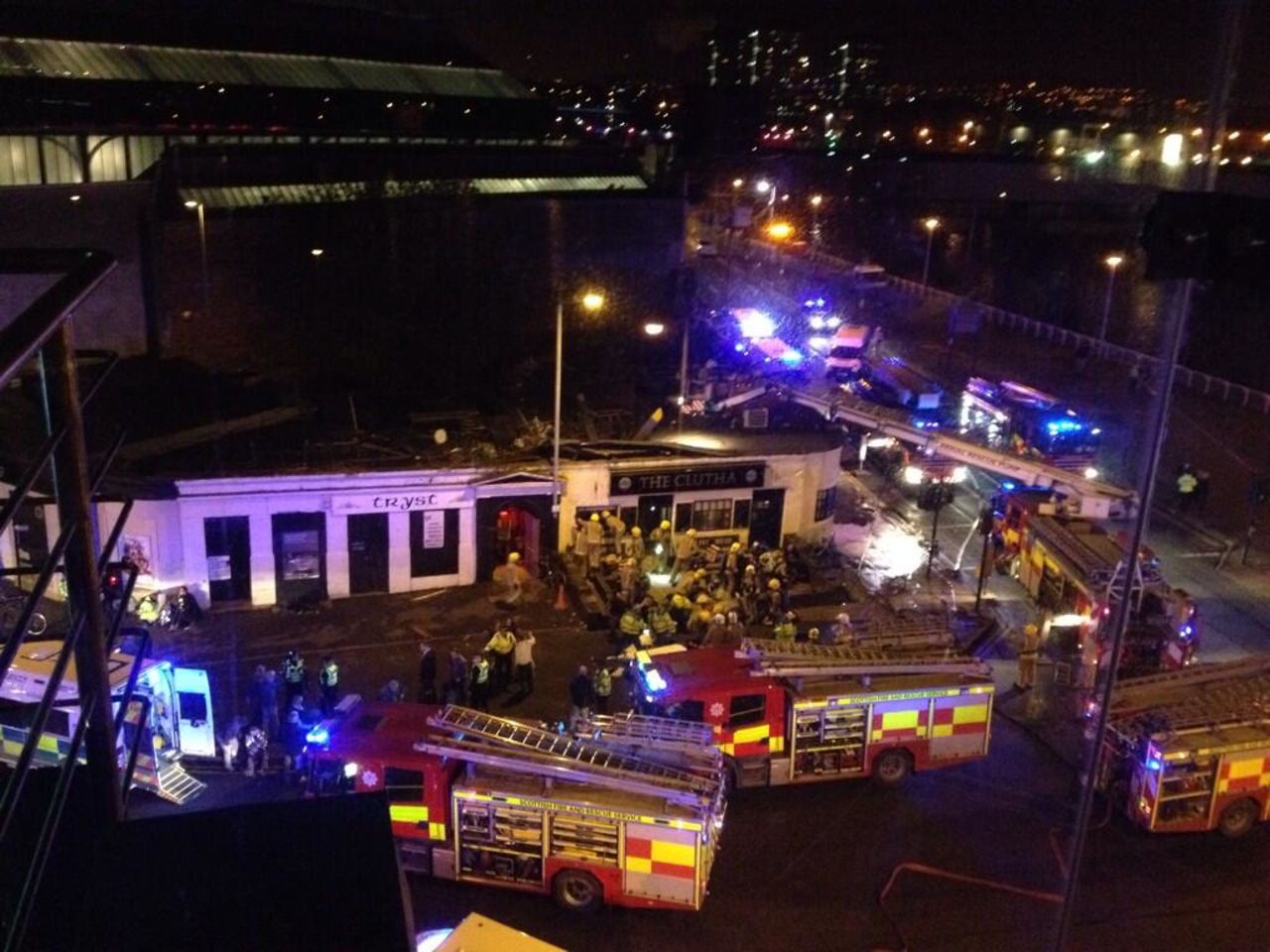 Emergency crews arrive at the scene of the crash. 