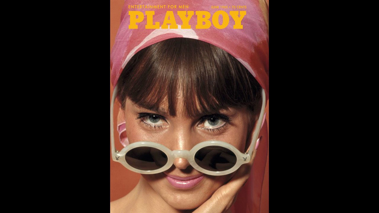 Some of Playboy's simplest covers appeared in the 1960s. This cover, in June 1965, features Hedy Scott in a head wrap, staring intently above her sunglasses.