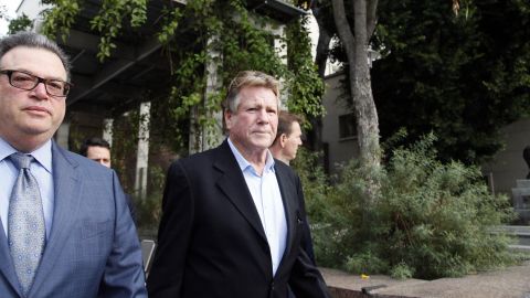 Ryan O'Neal leaves court after testifying that an Andy Warhol portrait of Farrah Fawcett is his.