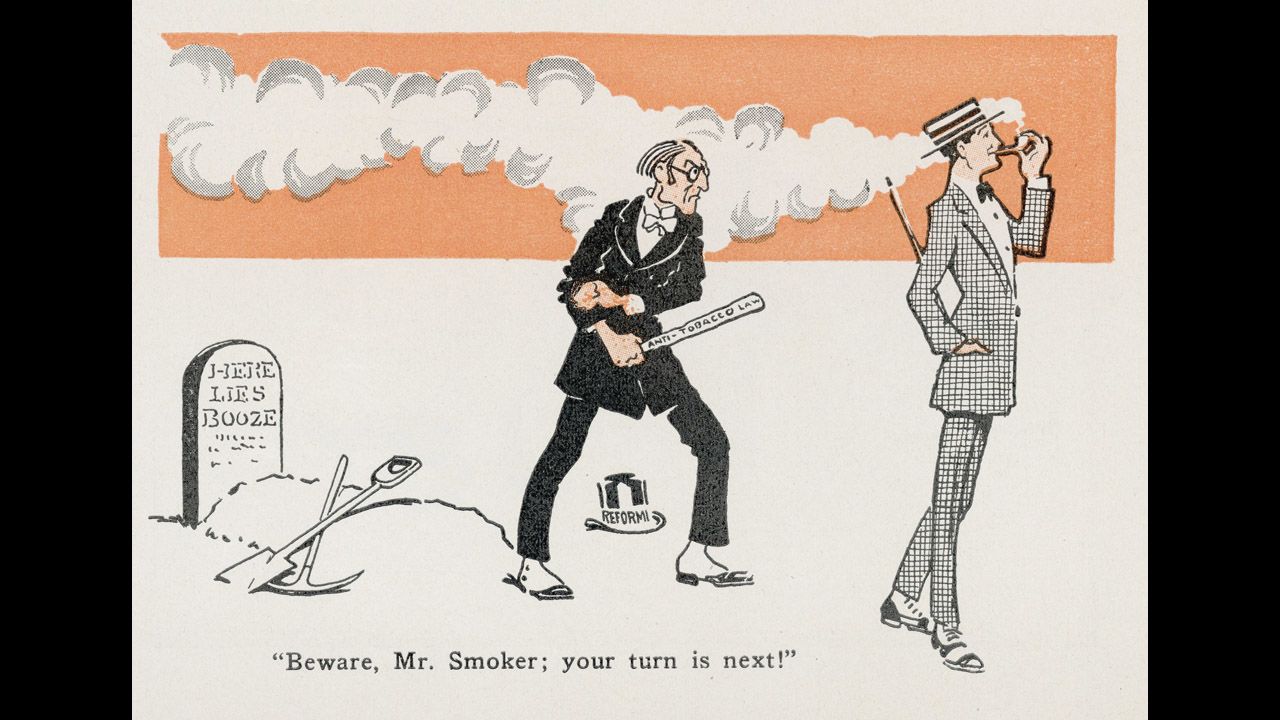 ''Beware, Mr. Smoker, your turn  is next!'' -- a prophetic satire from the Prohibition era in America in February 1922.  