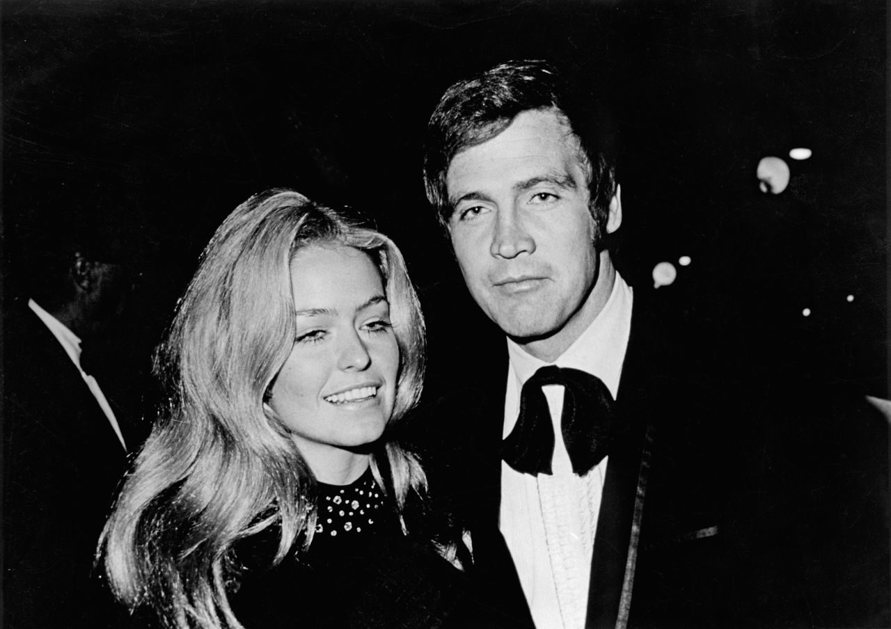 Fawcett and her future husband, actor Lee Majors, are seen out on the town in Los Angeles in December 1969. The two were married from 1973 to 1982.