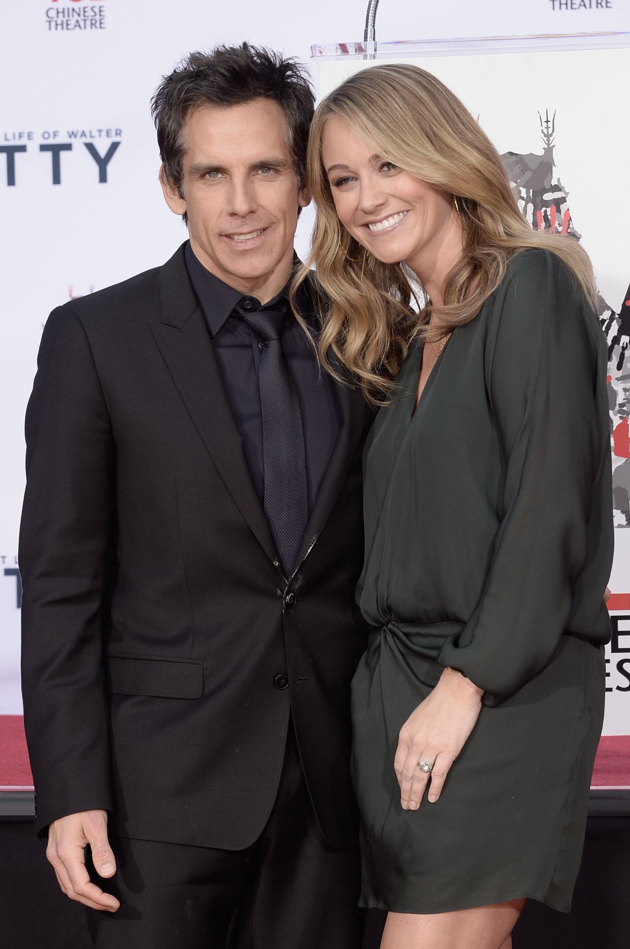Ben Stiller and his wife, Christine Taylor, attend a hand and footprint ceremony honoring Stiller at the TCL Chinese Theater on December 3.