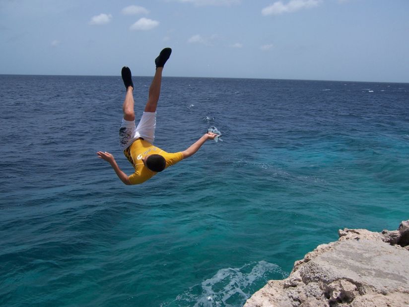 Lori Lite, founder of <a href="http://www.stressfreekids.com/" target="_blank" target="_blank">Stress Free Kids, </a>encourages her teens to use visualization techniques to relax. Here, her son is seen jumping off a cliff, the result, she says, of "visualizing and affirming that 'I can do it' and expecting and visualizing a positive outcome." 